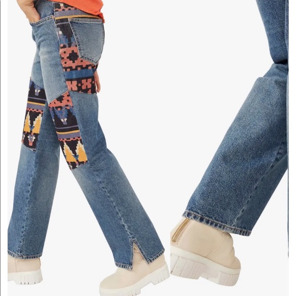 NWOT We the Free Rocky Mountain Straight Leg High Rise Button Fly Jeans Size 27 - Picture 3 of 16